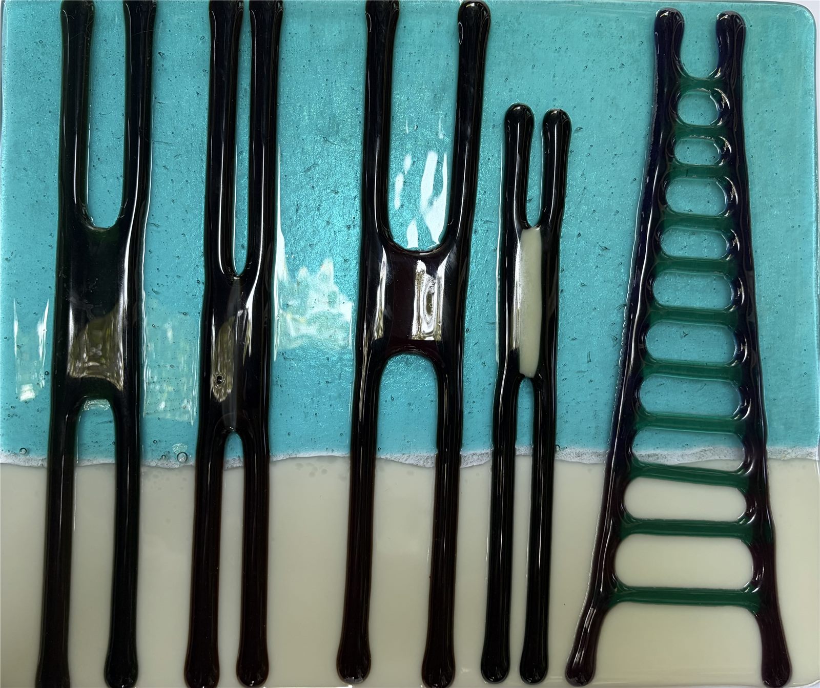 Beach Day — fused glass by Patti Wessman