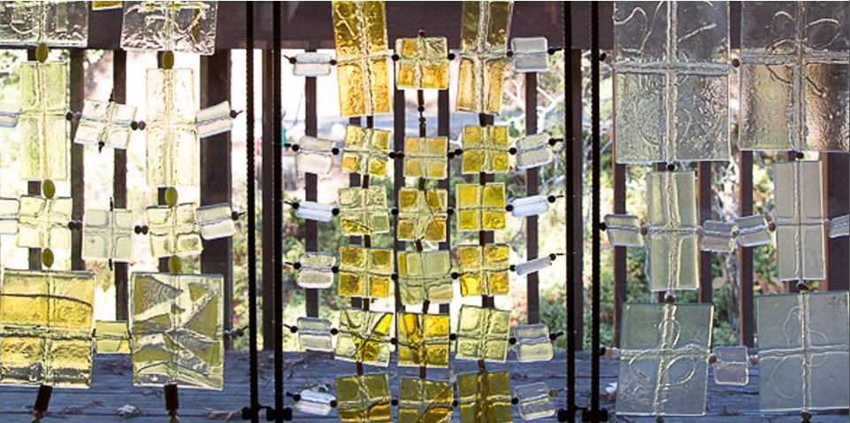 Cathedral Window Quilt — recycled fused glass by Patti Wessman, photo 3 of 3