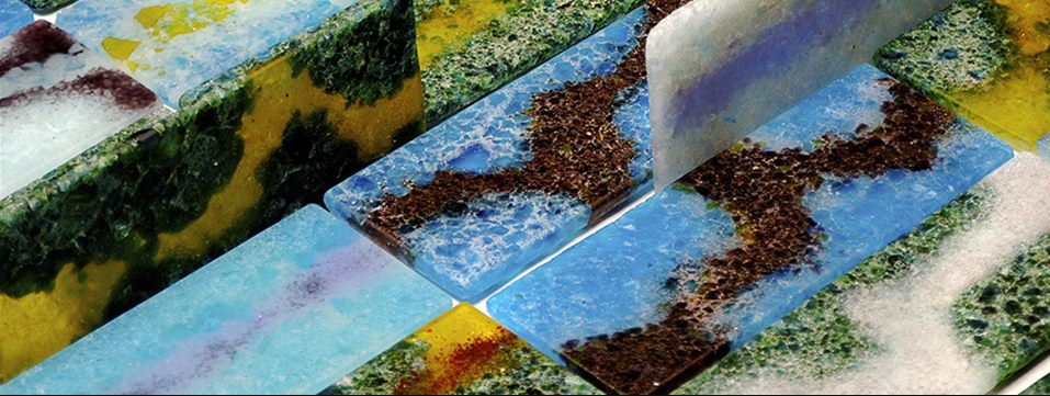 Cheese Board with Knife — recycled cast glass by Patti Wessman, photo 3 of 3