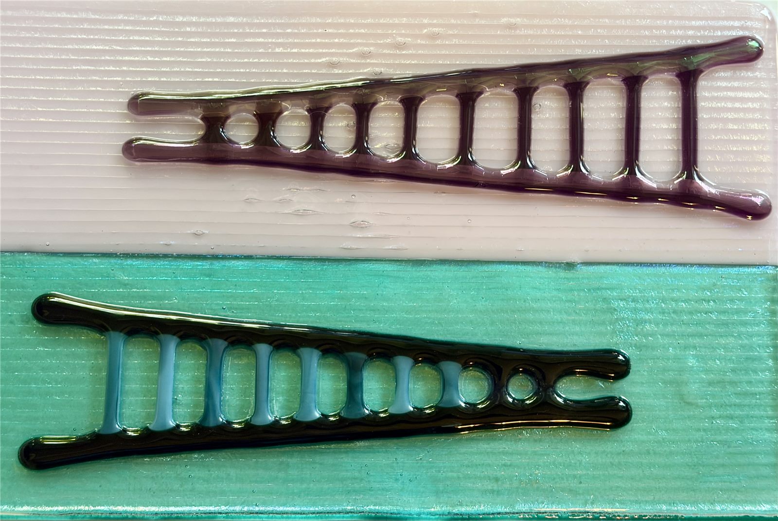 Dual Ladders — fused glass by Patti Wessman