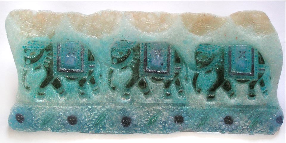 Elephants — recycled cast glass by Patti Wessman, photo 1 of 2