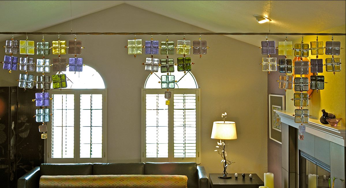 Jeannie's Glass Quilt — fused glass · hanging by Patti Wessman, photo 2 of 2