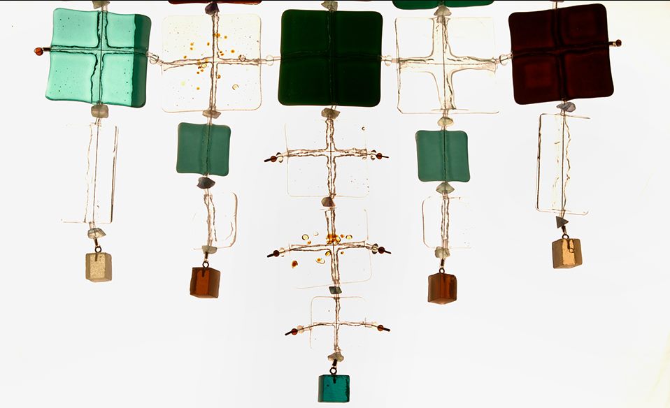 Leslie's Glass Quilt — fused glass · hanging by Patti Wessman, photo 2 of 3