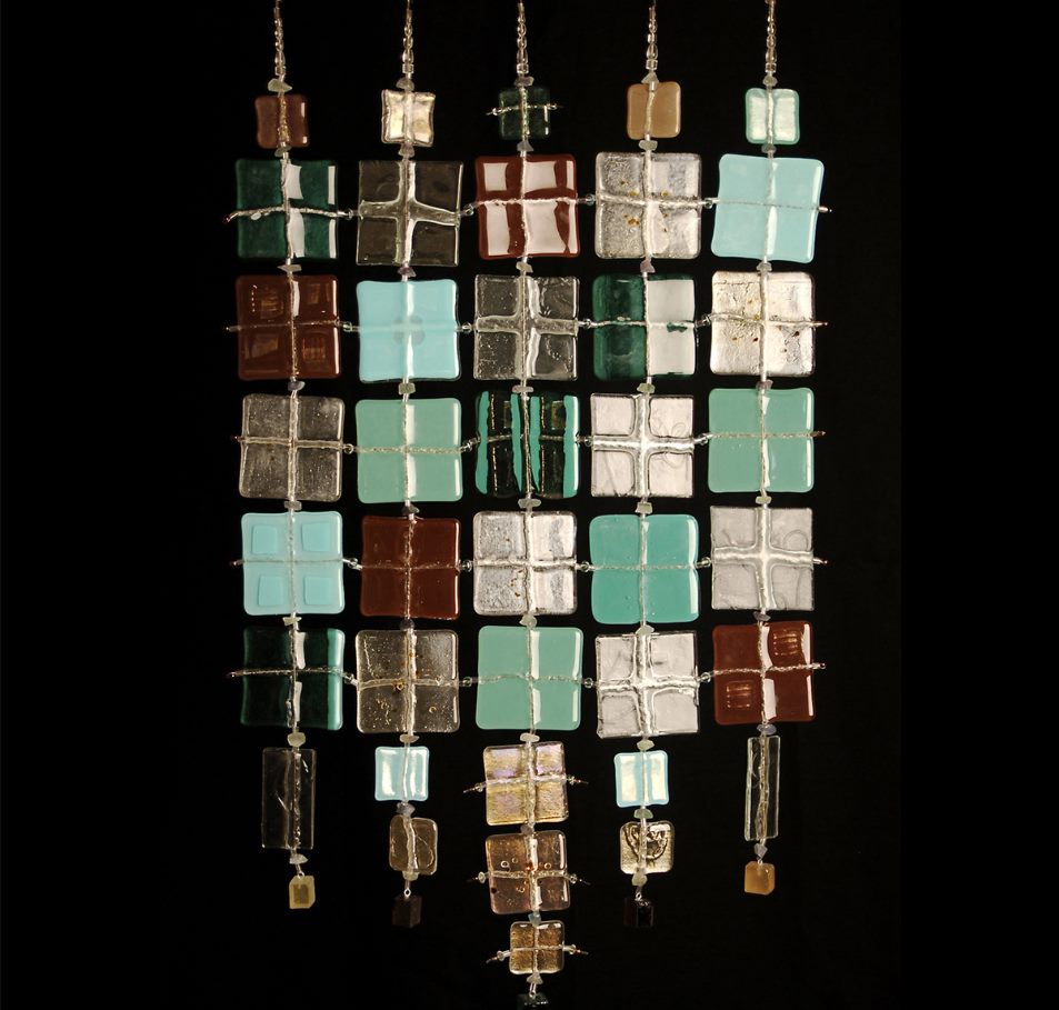 Leslie's Glass Quilt — fused glass · hanging by Patti Wessman, photo 3 of 3