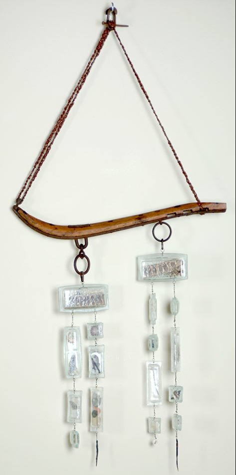 Memory Pods — recycled glass with natural objects · hanging by Patti Wessman, photo 2 of 4
