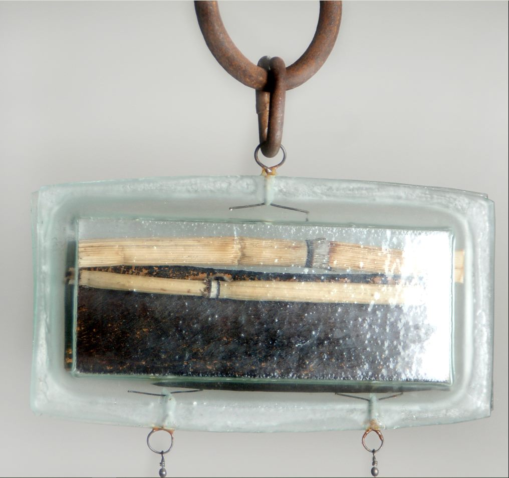 Memory Pods — recycled glass with natural objects · hanging by Patti Wessman, photo 3 of 4