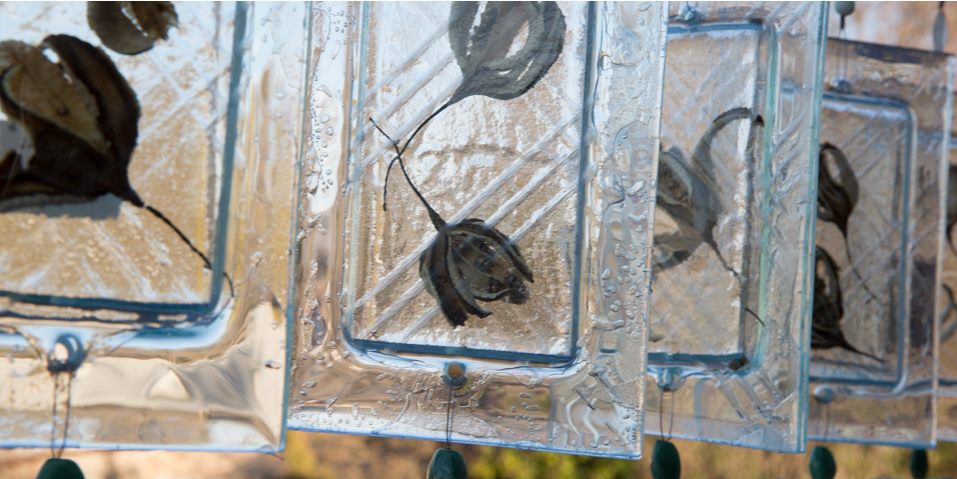 Pods within Pods — recycled glass with natural objects by Patti Wessman, photo 3 of 3