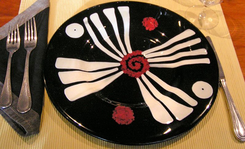 Tres Sabores Plates — fused glass · table settings for ten by Patti Wessman, photo 2 of 4