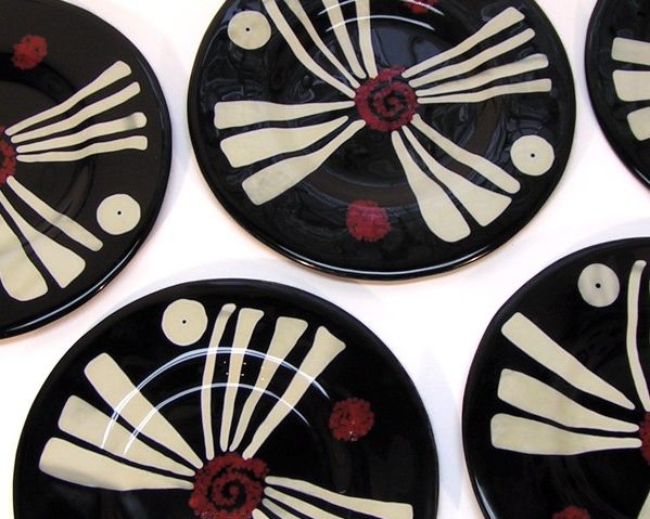 Tres Sabores Plates — fused glass · table settings for ten by Patti Wessman, photo 3 of 4