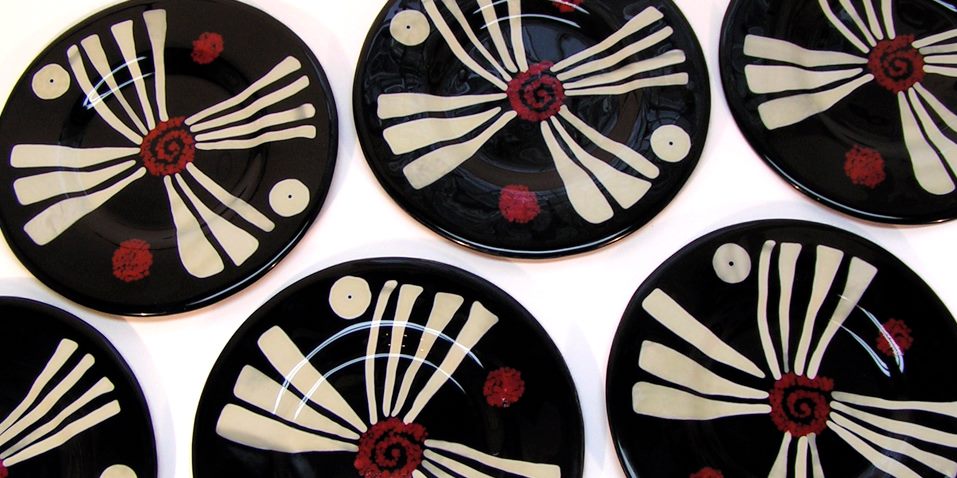 Tres Sabores Plates — fused glass · table settings for ten by Patti Wessman, photo 4 of 4